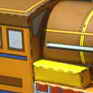 Escultura en papel de un tren. Miniatura