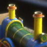 Esculturas en papel de trenes. Miniatura